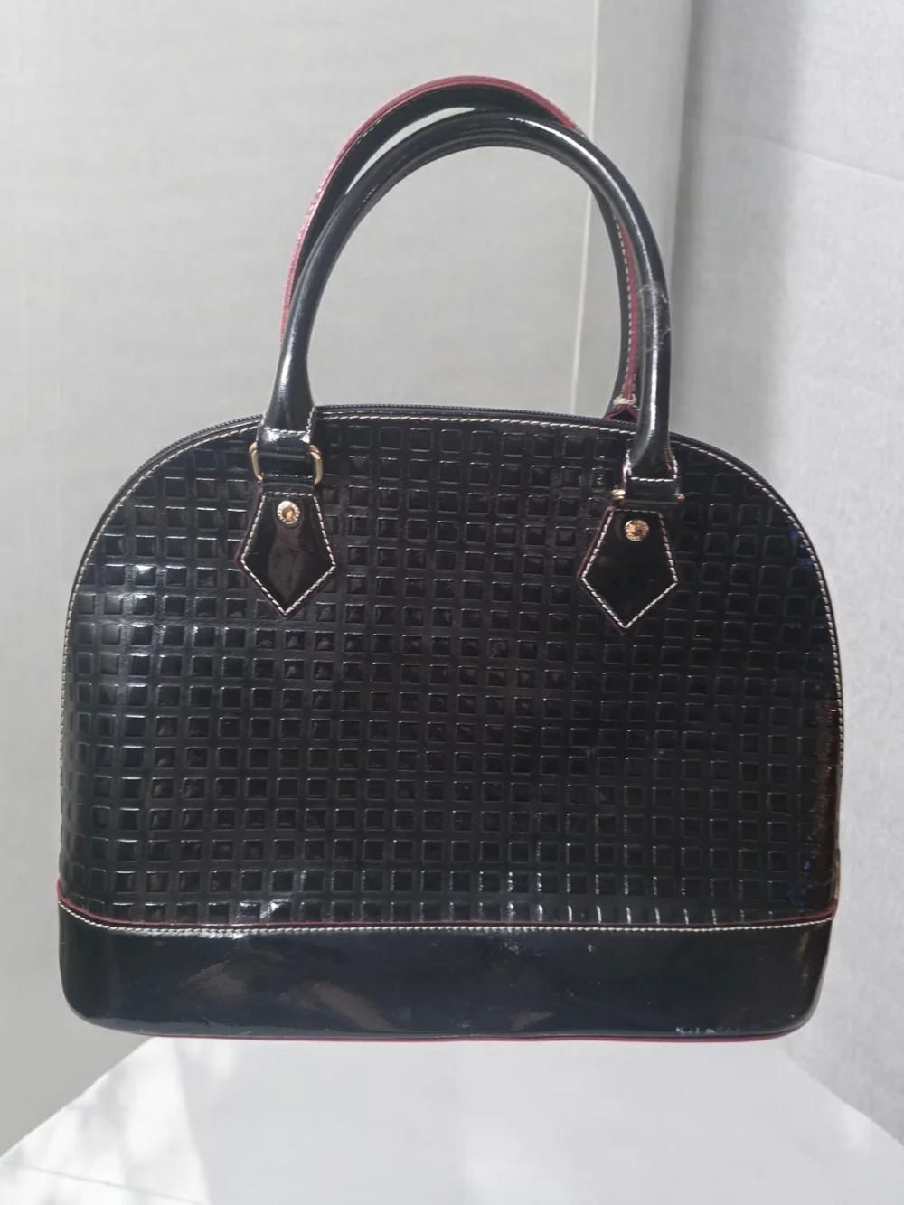 Arcadia Black Patent Satchel